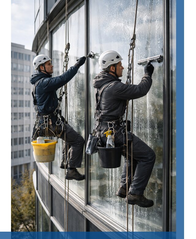 Мойка панорамных окон в Кисловодске от 374 р. заказать у ВЫСОТНИК-Ксл