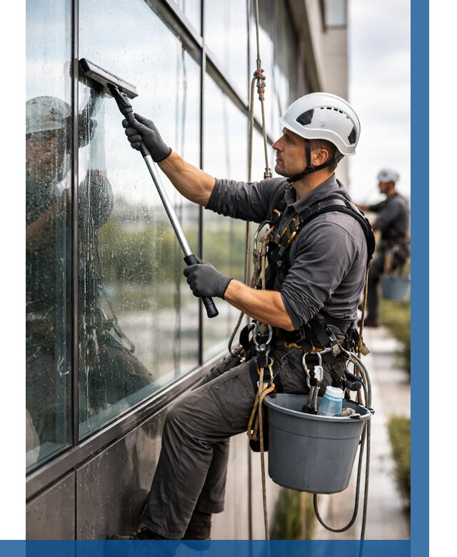 Мойка стеклянных фасадов в Кисловодске от 214 р. | ВЫСОТНИК-Ксл