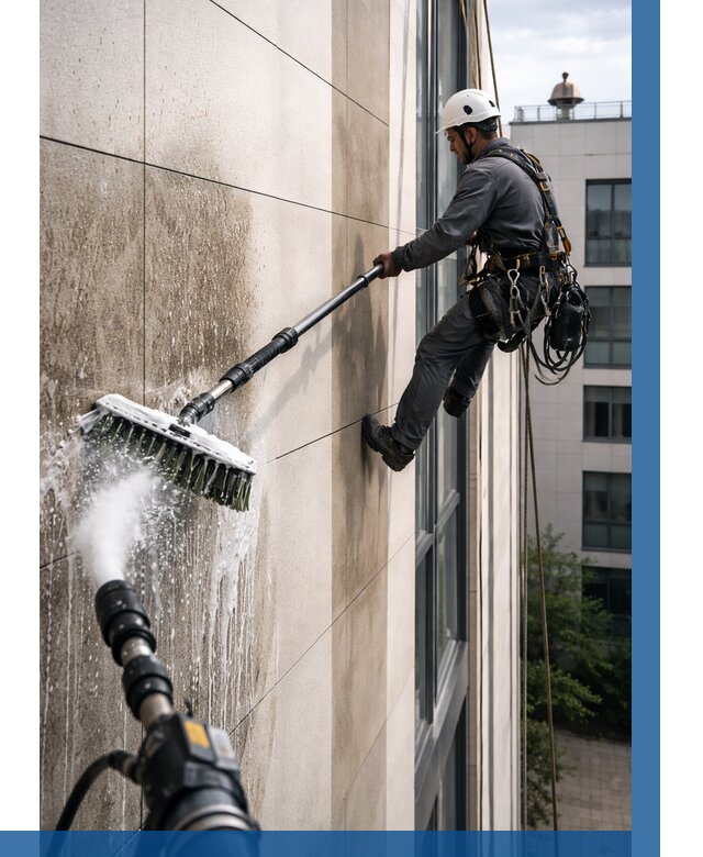 Мойка фасада из керамогранита в Кисловодске от 321 р. | ВЫСОТНИК-Ксл