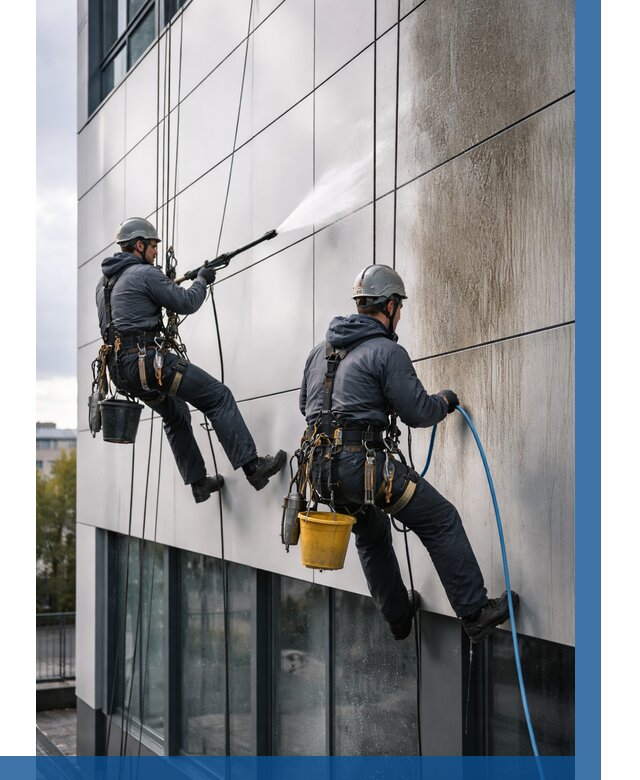 Мойка фасада из композита в Кисловодске по цене от 321 р. | ВЫСОТНИК-Ксл