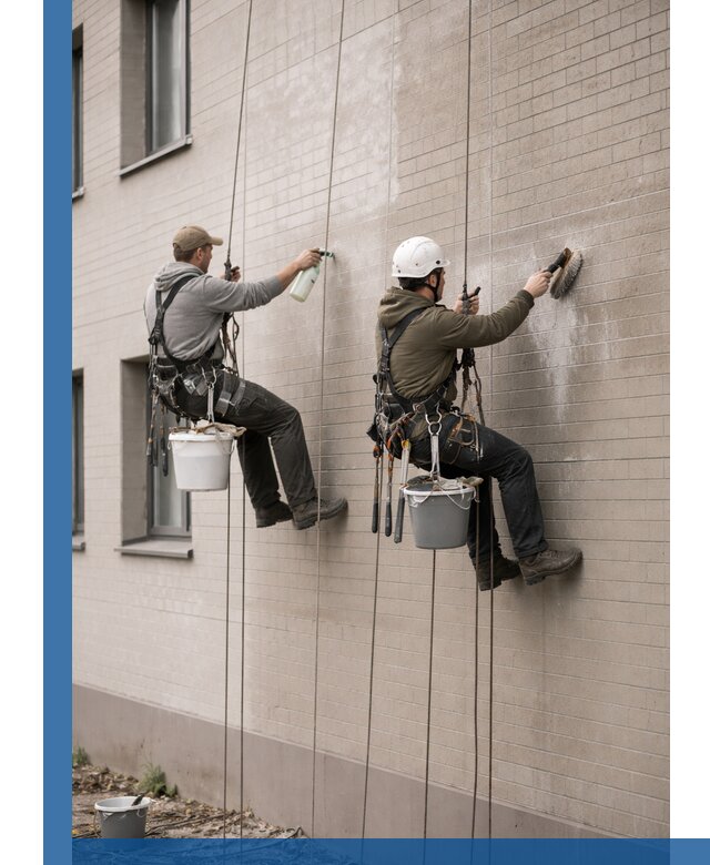 Удаление высолов с фасада зданий в Кисловодске без повреждений и следов