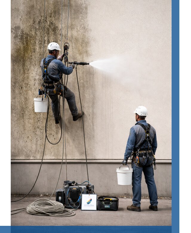 Очистка фасада от плесени в Кисловодске от 321 р. | ВЫСОТНИК-Ксл