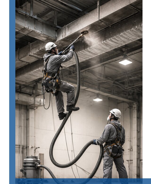 Обеспыливание потолочных конструкций в Кисловодске промышленным альпинизмом