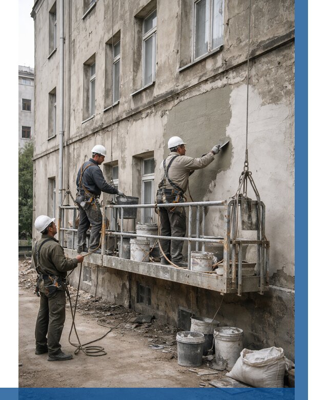 Капитальный ремонт фасада в Кисловодске от 4491 р. | ВЫСОТНИК-Ксл