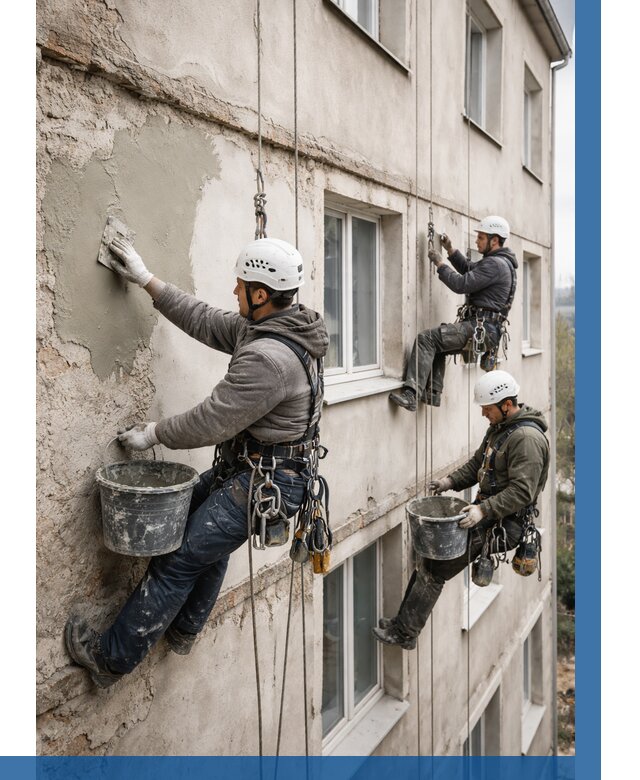 Ремонт штукатурного фасада в Кисловодске от 802 р. под ключ | ВЫСОТНИК-Ксл