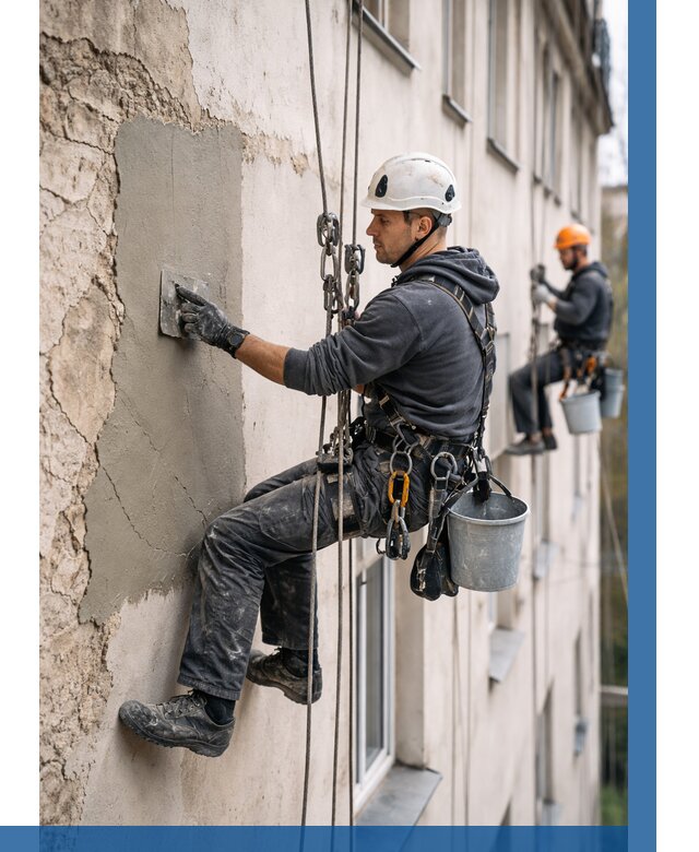 Восстановление штукатурки фасада в Кисловодске от 1283 р. | ВЫСОТНИК-Ксл