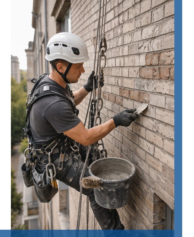 Ремонт кирпичной кладки фасада в Кисловодске от 1925 р. | ВЫСОТНИК-Ксл