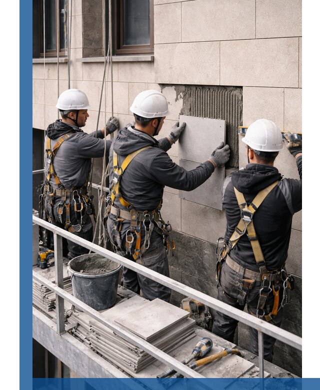 Ремонт облицовки фасада плиткой в Кисловодске с гарантией