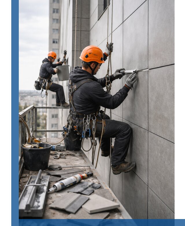 Профессиональный ремонт фасада из керамогранита в Кисловодске