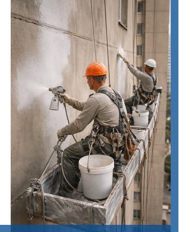 Грунтовка фасада на высоте в Кисловодске от 128 р. | ВЫСОТНИК-Ксл