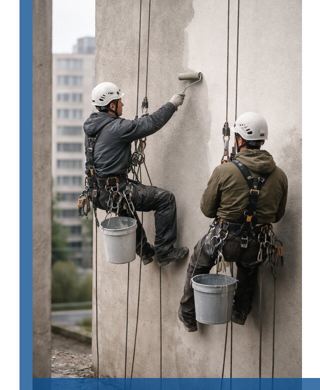 Покраска фасадов высотными альпинистами в Кисловодске с гарантией