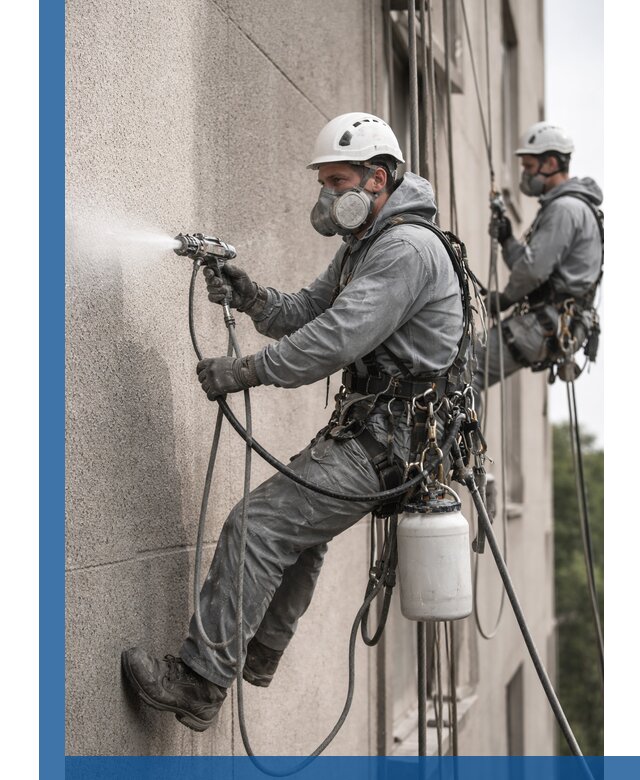 Безвоздушная покраска фасадов зданий в Кисловодске профессионально