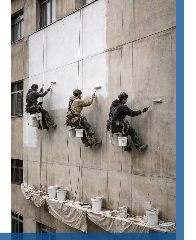 Покраска бетонного фасада в Кисловодске от 374 р за м2 | ВЫСОТНИК-Ксл