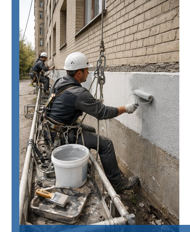 Окраска цоколя здания в Кисловодске профессионально и надежно