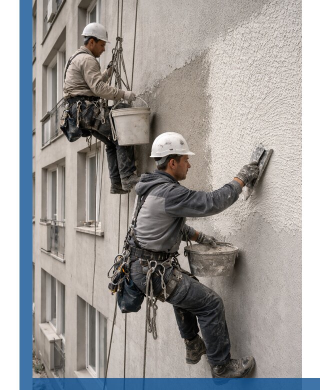 Нанесение декоративной штукатурки короед на фасад в Кисловодске