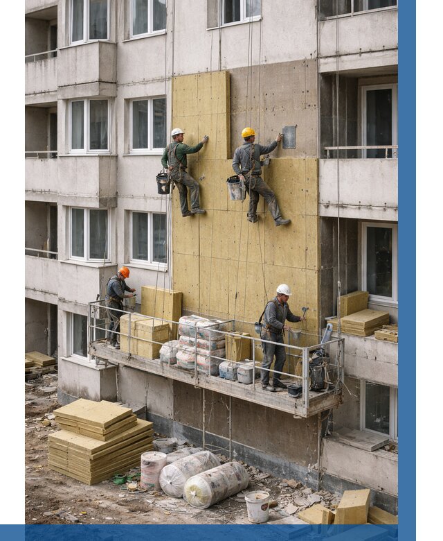 Утепление фасада минватой в Кисловодске от 1604 р. | ВЫСОТНИК-Ксл