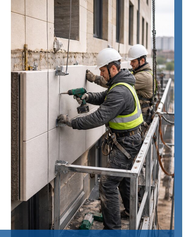 Монтаж фасадных термопанелей в Кисловодске от 1604 р. | ВЫСОТНИК-Ксл