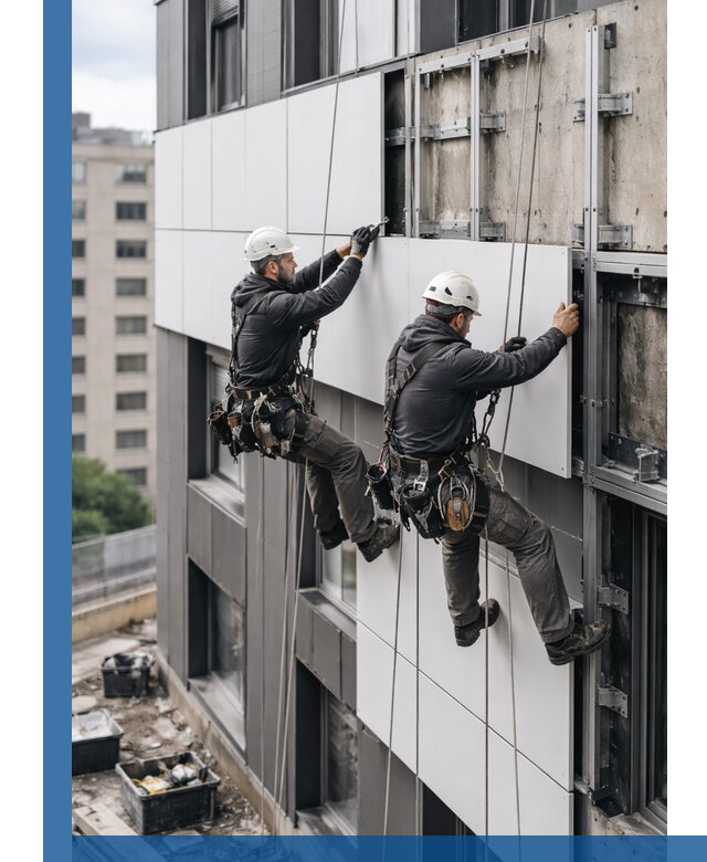 Монтаж композитных панелей фасада в Кисловодске под ключ