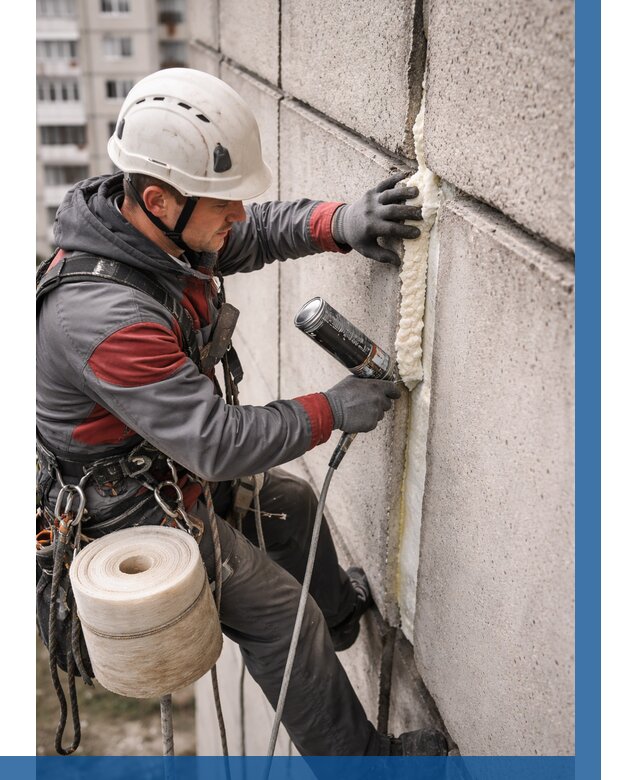 Утепление межпанельных швов в Кисловодске от 749 р. | ВЫСОТНИК-Ксл