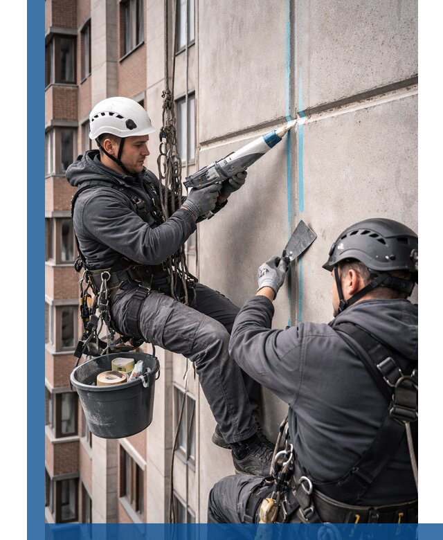 Вторичная герметизация швов фасада и кровли в Кисловодске