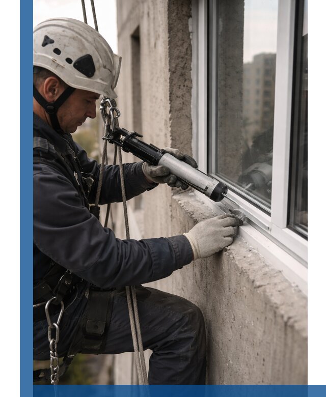 Герметизация оконных швов снаружи в Кисловодске профессионально