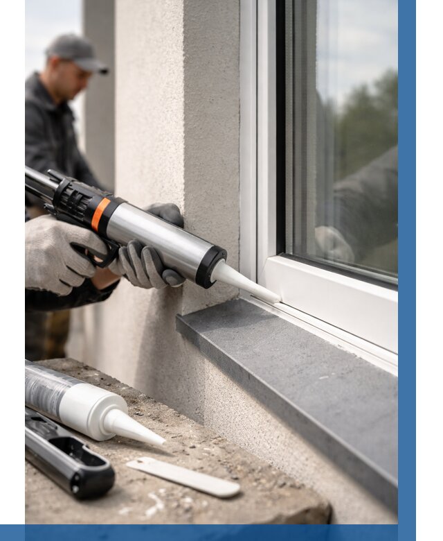 Герметизация монтажных швов окон в Кисловодске от 695 р. | ВЫСОТНИК-Ксл