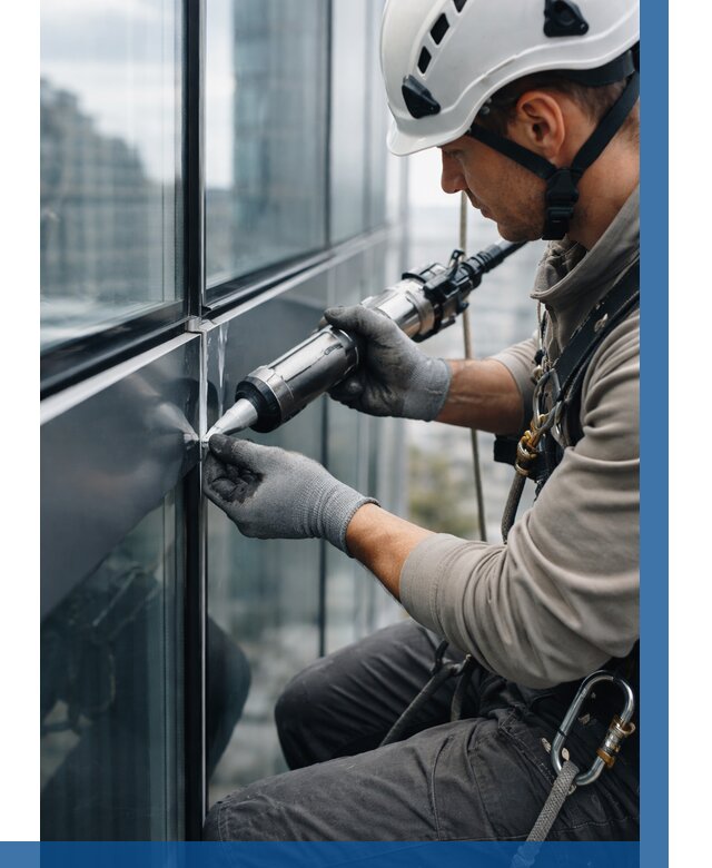 Герметизация стыков витража в Кисловодске от 1283 р. | ВЫСОТНИК-Ксл