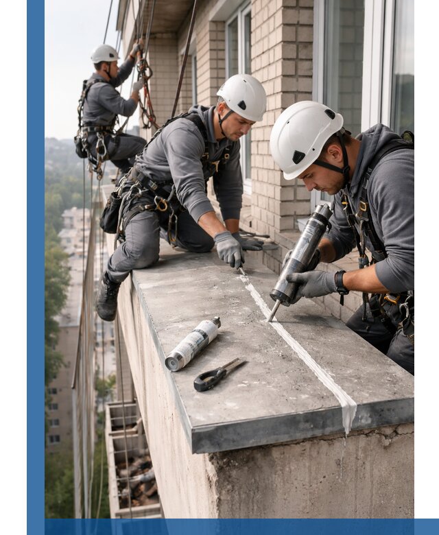 Герметизация балконного козырька в Кисловодске профессионально