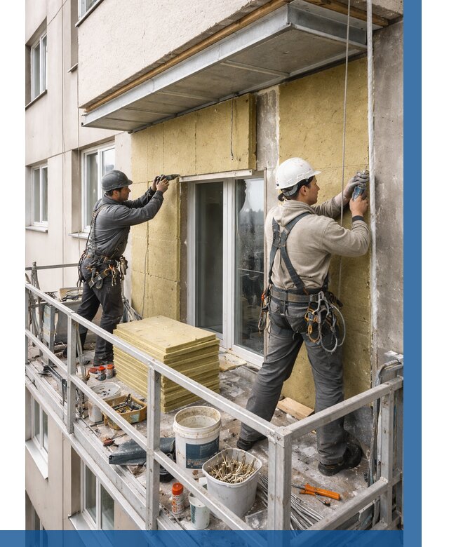 Утепление балкона снаружи в Кисловодске от 1711 р. под ключ ВЫСОТНИК-Ксл