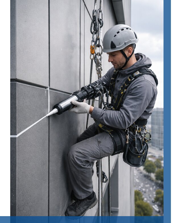 Герметизация стыков фасадных панелей в Кисловодске от 6951 р.| ВЫСОТНИК-Ксл