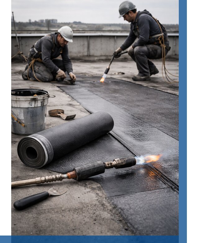 Ремонт рулонной кровли в Кисловодске от 695 р. | ВЫСОТНИК-Ксл