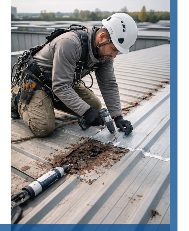 Ремонт профнастила на кровле в Кисловодске от 749 р. | ВЫСОТНИК-Ксл