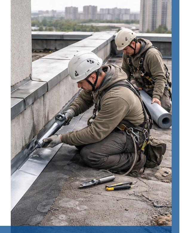 Ремонт кровельных примыканий в Кисловодске от 1283 р. | ВЫСОТНИК-Ксл