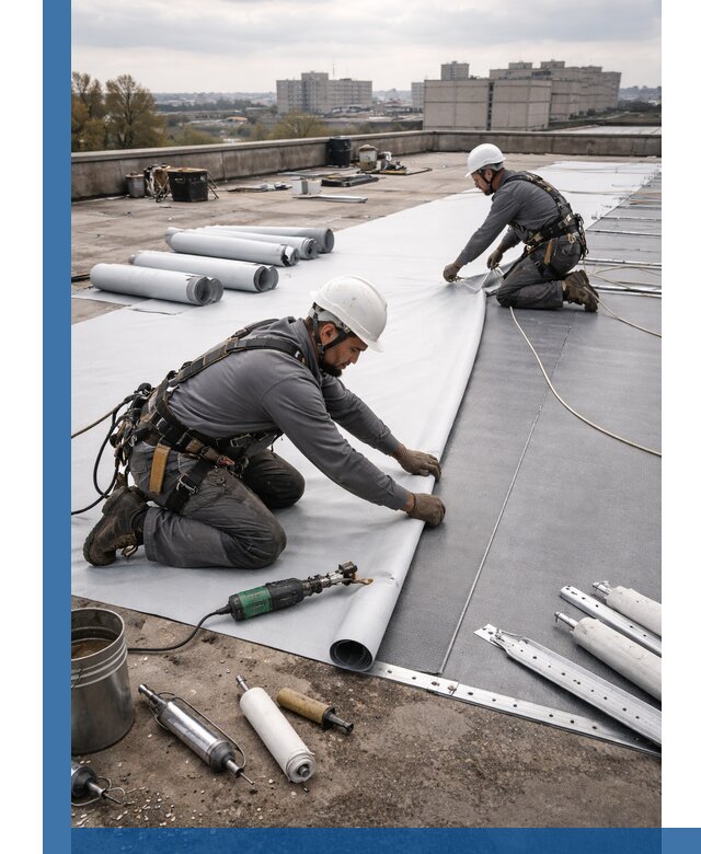 Монтаж мембранной кровли в Кисловодске для промышленных зданий