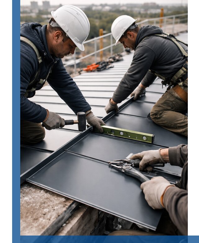 Монтаж фальцевой кровли в Кисловодске для промышленных зданий