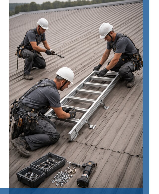 Монтаж кровельной лестницы в Кисловодске от 4812 р. | ВЫСОТНИК-Ксл