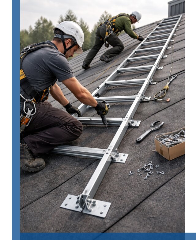 Профессиональный монтаж кровельной лестницы в Кисловодске под ключ