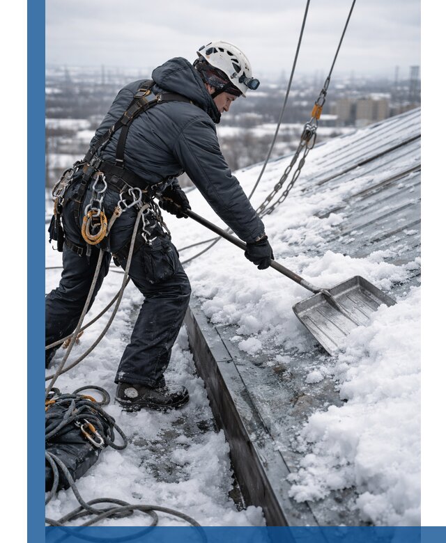 Профессиональная очистка кровли от снега и наледи в Кисловодске