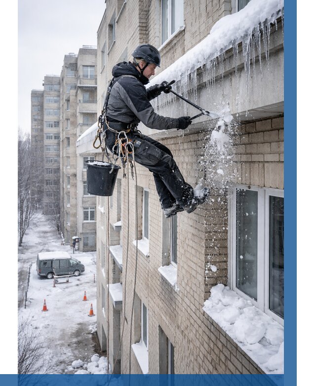 Удаление наледи с карнизов в Кисловодске от 374 р. | ВЫСОТНИК-Ксл