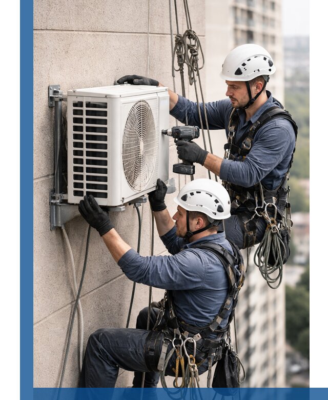 Монтаж внешнего блока кондиционера в Кисловодске установка и крепление