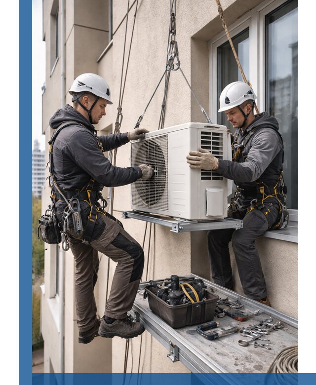 Перенос внешнего блока кондиционера в Кисловодске с монтажом и крепежом