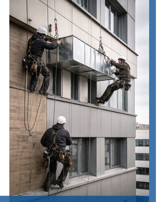 Монтаж воздуховодов на фасаде в Кисловодске от 1604 р. | ВЫСОТНИК-Ксл