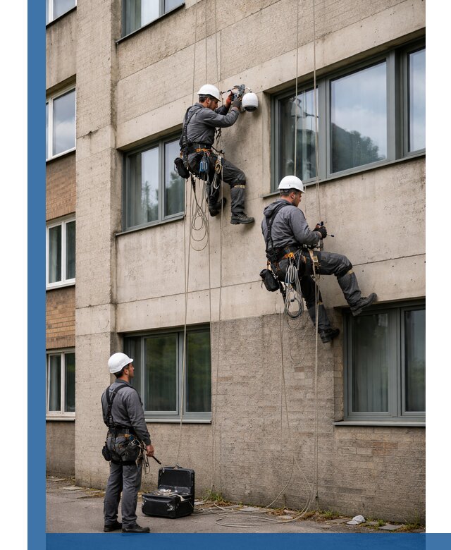 Монтаж фасадных камер видеонаблюдения в Кисловодске под ключ