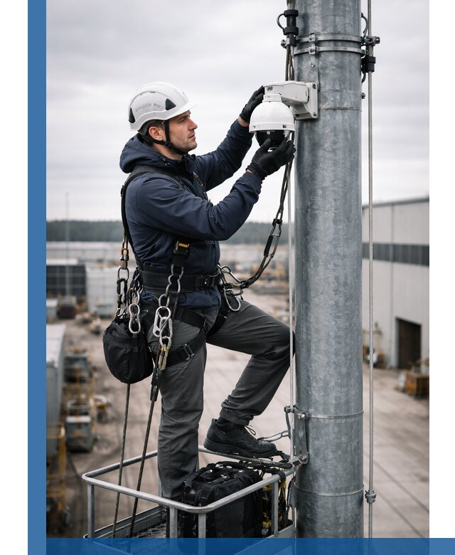 Профессиональная установка видеокамер на мачте в Кисловодске