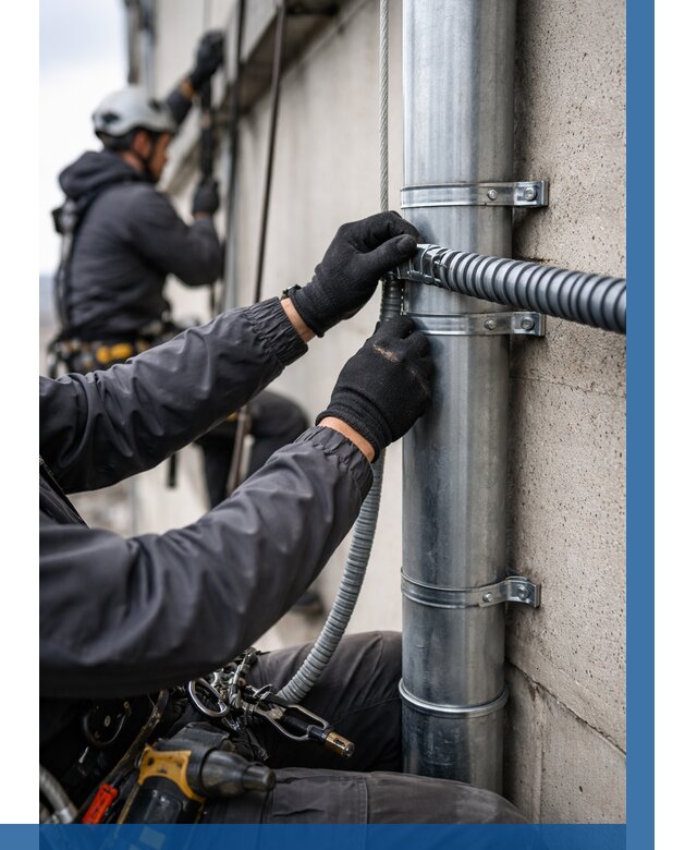 Монтаж гофры для кабеля в Кисловодске от 321 р. | ВЫСОТНИК-Ксл