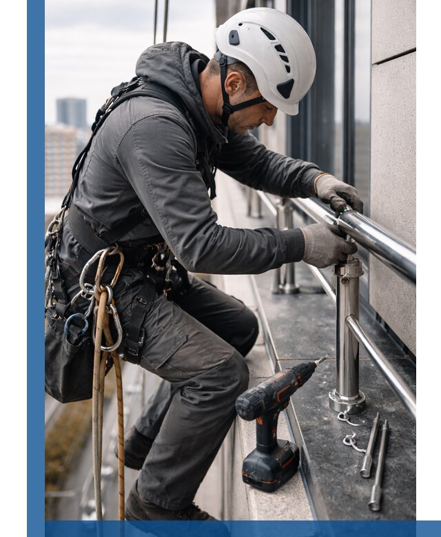 Монтаж ограждений на высоте в Кисловодске для зданий и конструкций