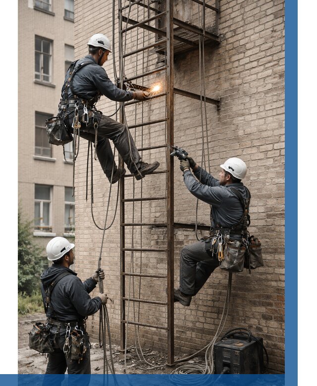 Ремонт пожарной лестницы в Кисловодске от 8021 р. | ВЫСОТНИК-Ксл