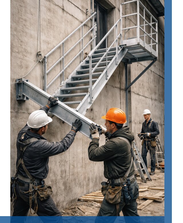 Монтаж металлических лестниц в Кисловодске от 16041 р. | ВЫСОТНИК-Ксл