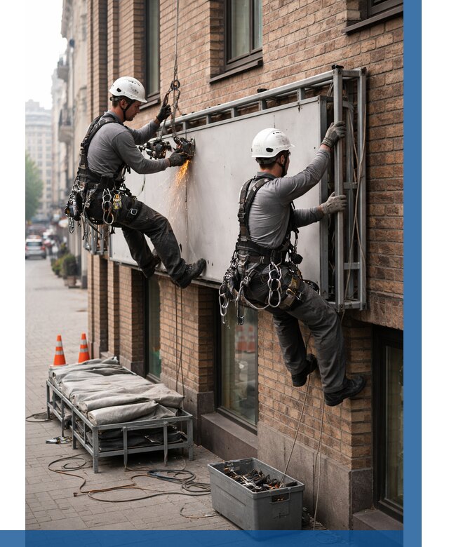 Демонтаж рекламной вывески в Кисловодске от 6951 р. | ВЫСОТНИК-Ксл