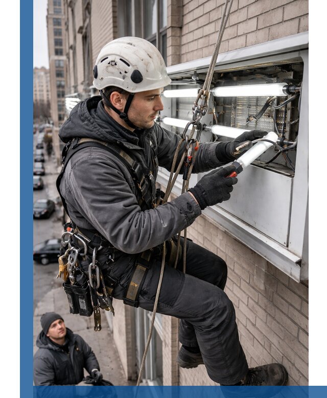 Профессиональная замена ламп в наружной вывеске в Кисловодске